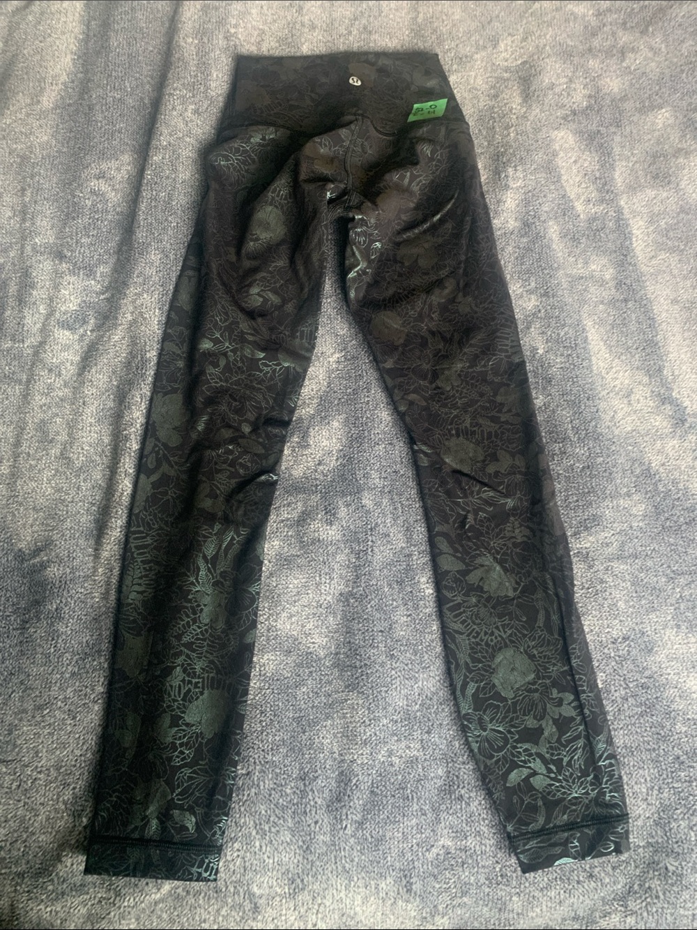 lululemon athletica Black Floral Jacquard Leggings